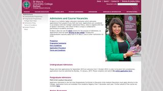 Admissions - St Mary's University College