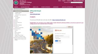 Office356 Email Information - St Mary's University College