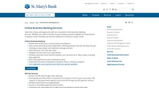 Online Business Banking Services | St. Mary's Bank