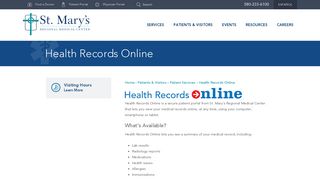Health Records Online | St. Mary's Regional Medical Center