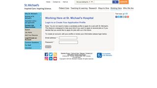 Login to or Create Your Application Profile - St. Michael's Hospital