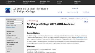 St. Philip's College 2009-2010 Academic Catalog