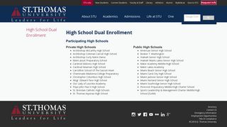 St. Thomas University - Dual Enrollment - Participating High Schools