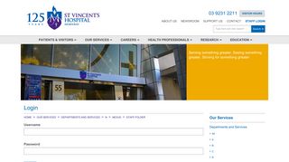 Login - St Vincent's Hospital Melbourne