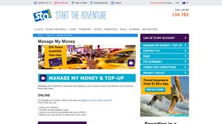 Top up | STA Travel | Manage My Money