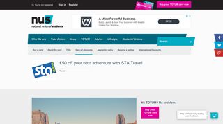 £50 off your next adventure with STA Travel - NUS