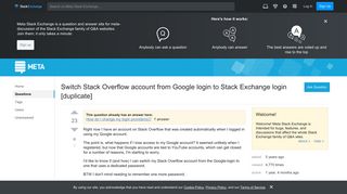 Switch Stack Overflow account from Google login to Stack Exchange ...