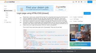 Login page using HTML/CSS - Stack Overflow