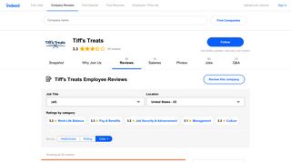 Working at Tiff's Treats: Employee Reviews | Indeed.com