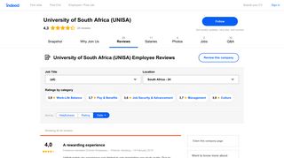 Working at University of South Africa (UNISA): Employee Reviews ...