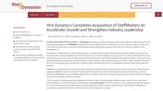 Hire Dynamics Completes Acquisition of StaffMasters to Accelerate ...