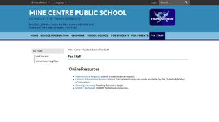 For Staff - Mine Centre Public School