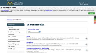NEF portal - Search Results - Staffordshire County Council