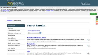 Current menu - Search Results - Staffordshire County Council