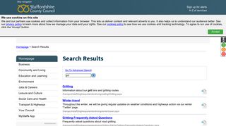 Gritting - Search Results - Staffordshire County Council
