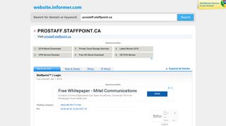 prostaff.staffpoint.ca at WI. Staffpoint™ | Login - Website Informer
