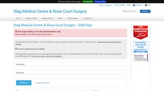 Stag Medical Centre & Rose Court Surgery - Portal Login