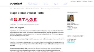 Stage Stores Vendor Portal - OpenText