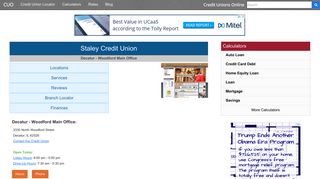 Staley Credit Union - Decatur, IL - Credit Unions Online