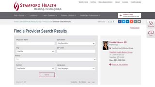 Provider Search Results - Stamford Health Medical Group