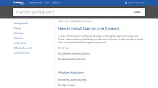 How to Install Stamps.com Connect - Service