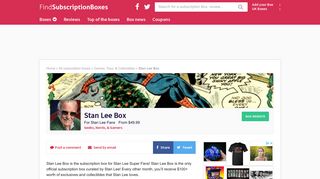 Stan Lee Box | Find Subscription Boxes