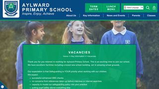 Vacancies | Aylward Primary School