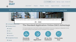 Apply to multiple schools at the same time with the SAO - SSAT