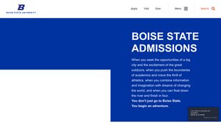 Boise State Admissions - Admissions - Boise State University