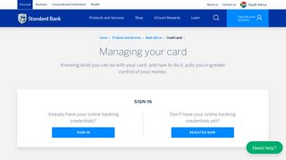 Managing your card | Standard Bank