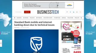 Standard Bank mobile and internet banking down due to technical ...