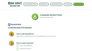 Standard Bank Cellphone Banking - Mama Money