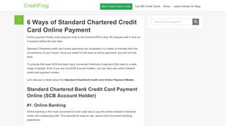 6 Ways of Standard Chartered Credit Card Online Payment - Credit Frog