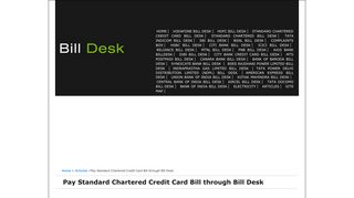 Pay Standard Chartered Credit Card Bill using Bill Desk