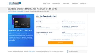 Standard Chartered Manhattan Platinum Credit Card Apply Online