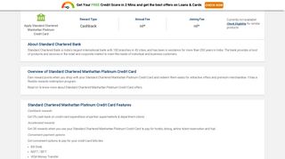 Standard Chartered Manhattan Platinum Credit Card - Apply Online at ...