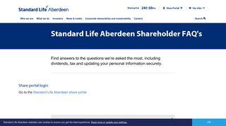 Shareholder FAQs | Standard Life Aberdeen