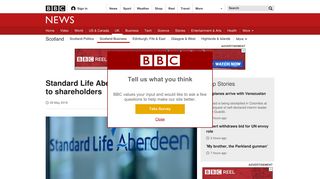 Standard Life Aberdeen to return £1.75bn to shareholders - BBC News