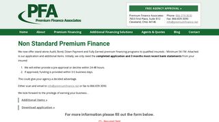 Non Standard Premium Finance | Premium Financing