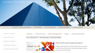 Microsoft Imagine Standard - California State University, Long Beach