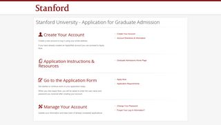 Stanford University - Application for Graduate Admission - ApplyWeb