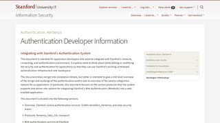 Authentication Developer Information | University IT - Stanford UIT