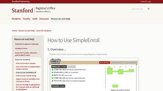 How to Use SimpleEnroll - Stanford Registrar's Office