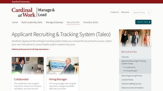 Applicant Recruiting & Tracking System (Taleo) | Cardinal at Work