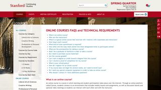 Online Courses FAQs - Stanford Continuing Studies