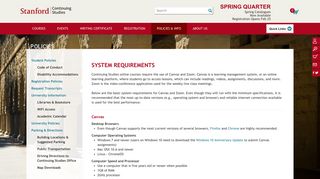 System Requirements - Stanford Continuing Studies