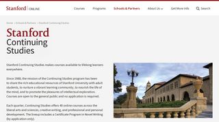 Stanford Continuing Studies | Stanford Online