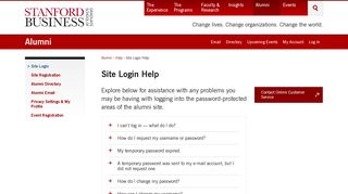 Site Login Help | Stanford Graduate School of Business