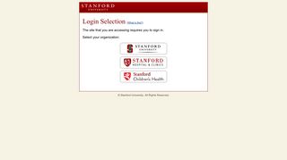 Stanford Login Selection - StanfordWho - Stanford University