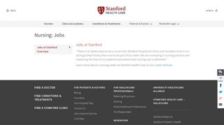 Nursing Jobs at Stanford | Stanford Health Care